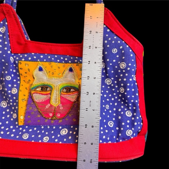 Vintage Laurel Burch Canvas Mini-tote Shoulder Bag - Picture 3 of 8